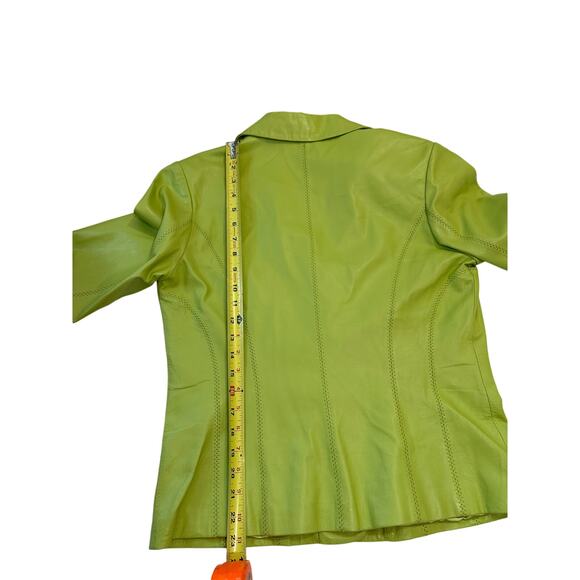 Genuine Leather Jacket in Lime Green – Women’s Medium - Picture 3 of 9